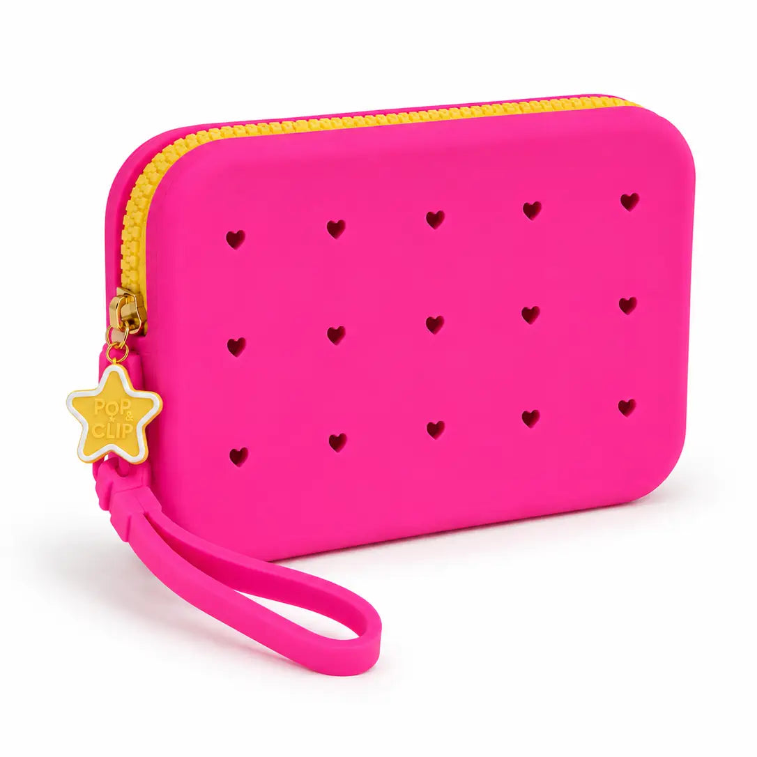 Customizable Pop & Clip Nomad Silicone Pouch- Pink