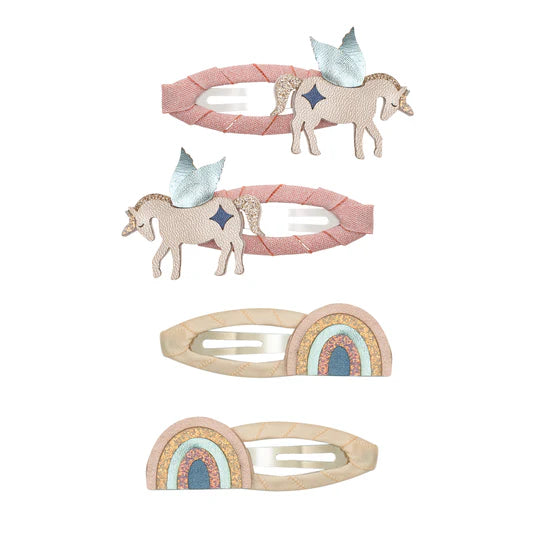 Winged unicorn & rainbow clic clacs