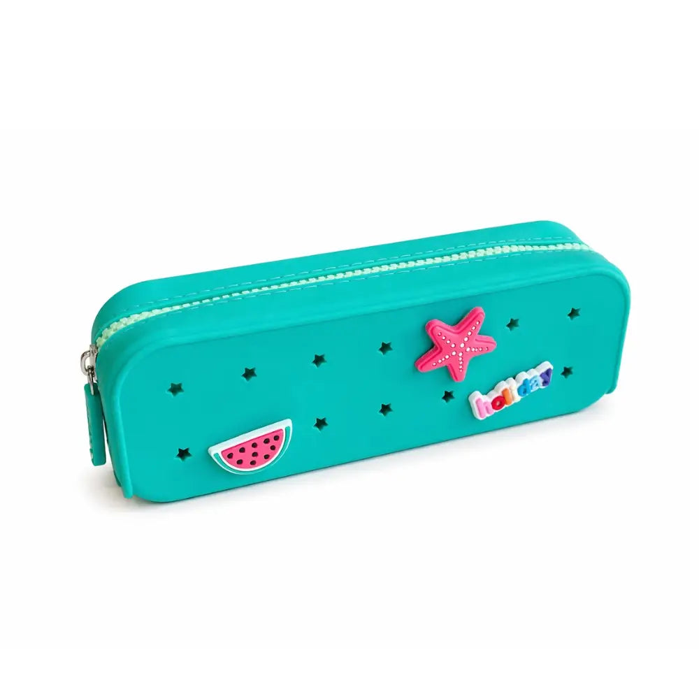 Perforated Pop & Clip School Pencil Case- Green