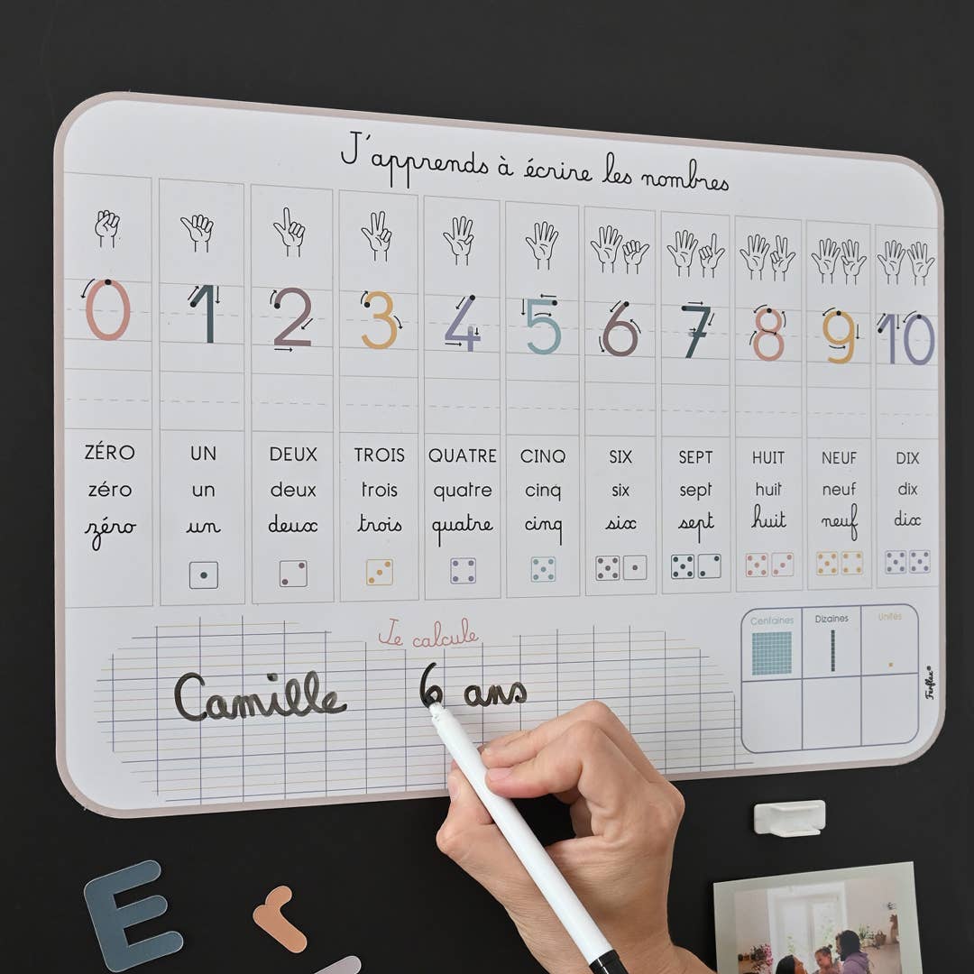 Ardoise magnétique J'apprends à écrire les chiffres