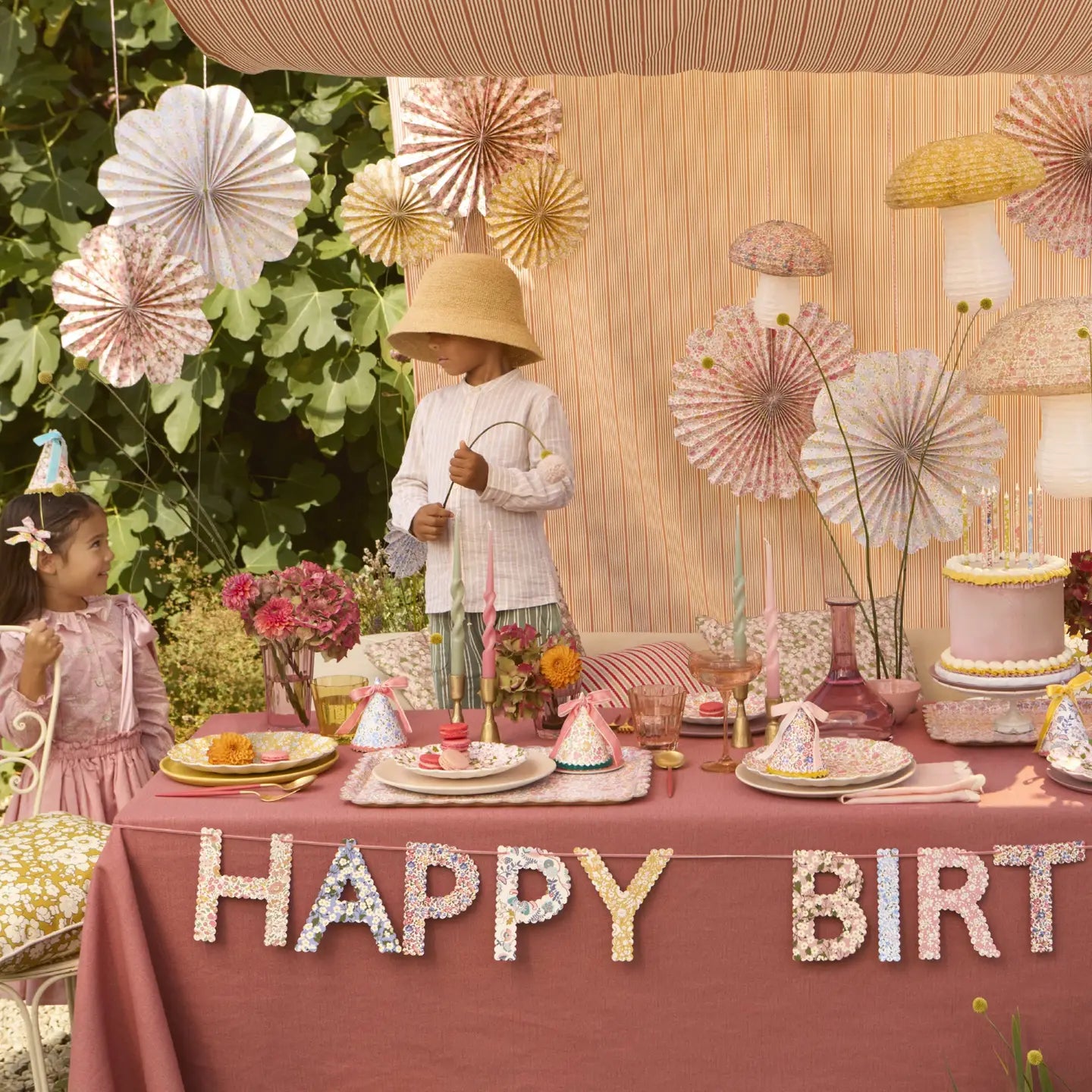 Meri Meri X Liberty Paper Pinwheel Decorations