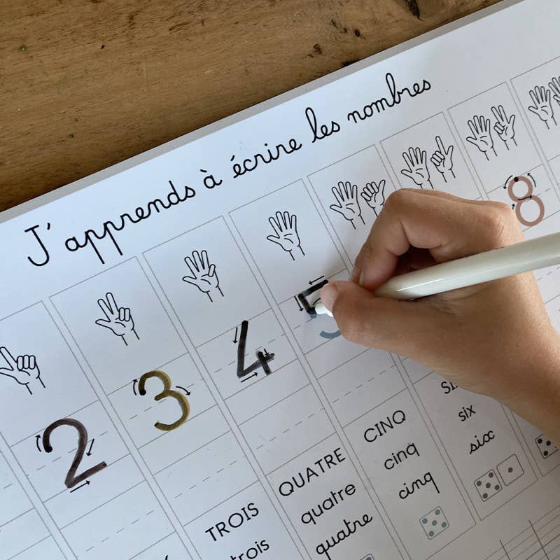 Ardoise magnétique J'apprends à écrire les chiffres