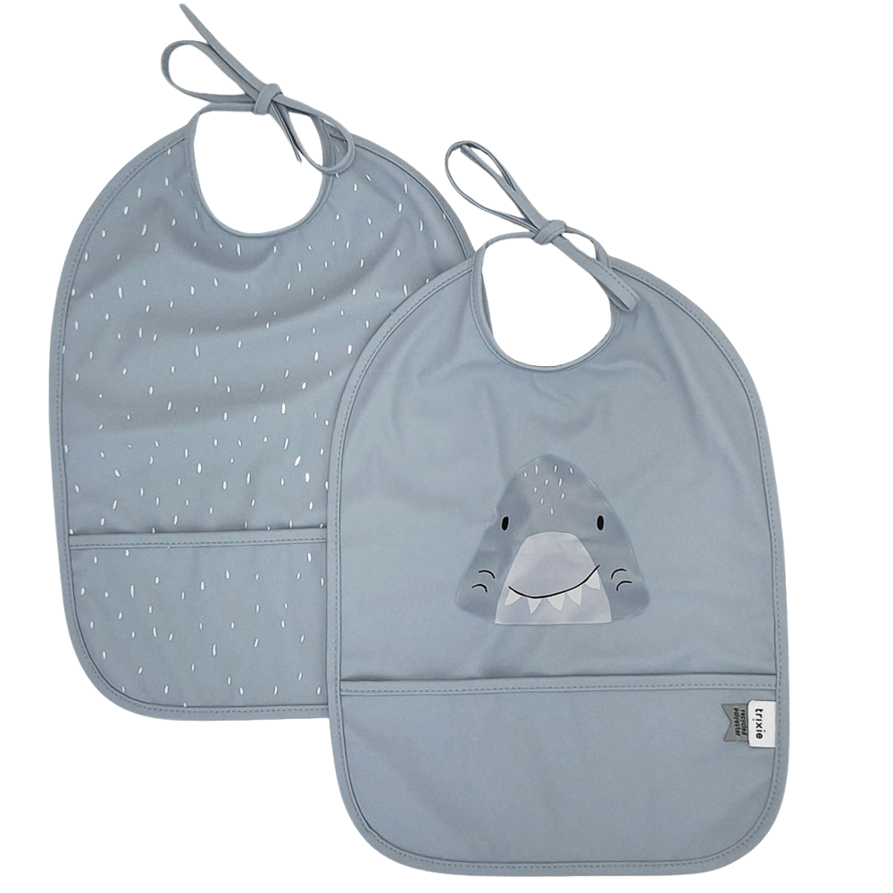 Waterproof bib 2-pack - Mr. Shark