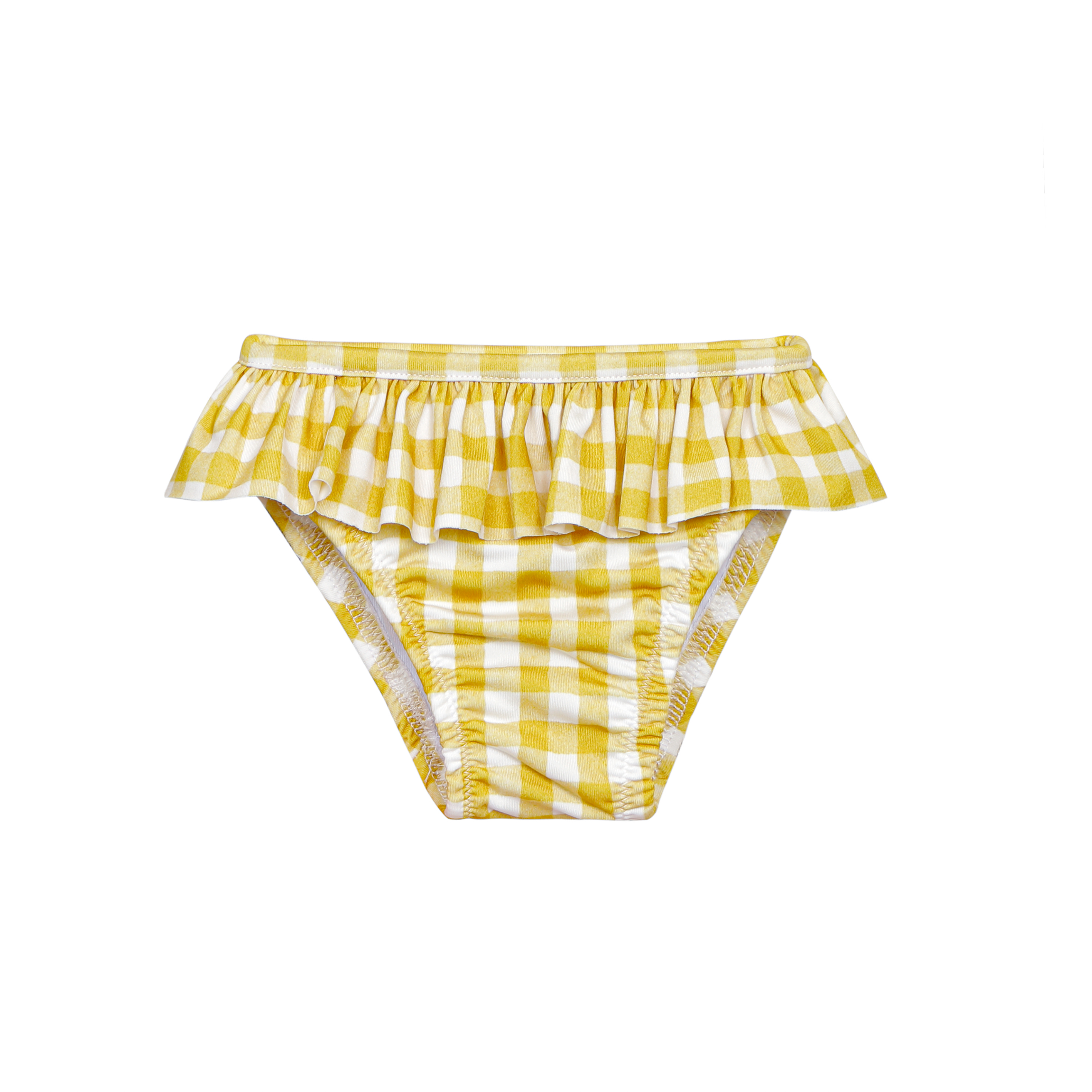 Yellow and white checkered bikini bottom