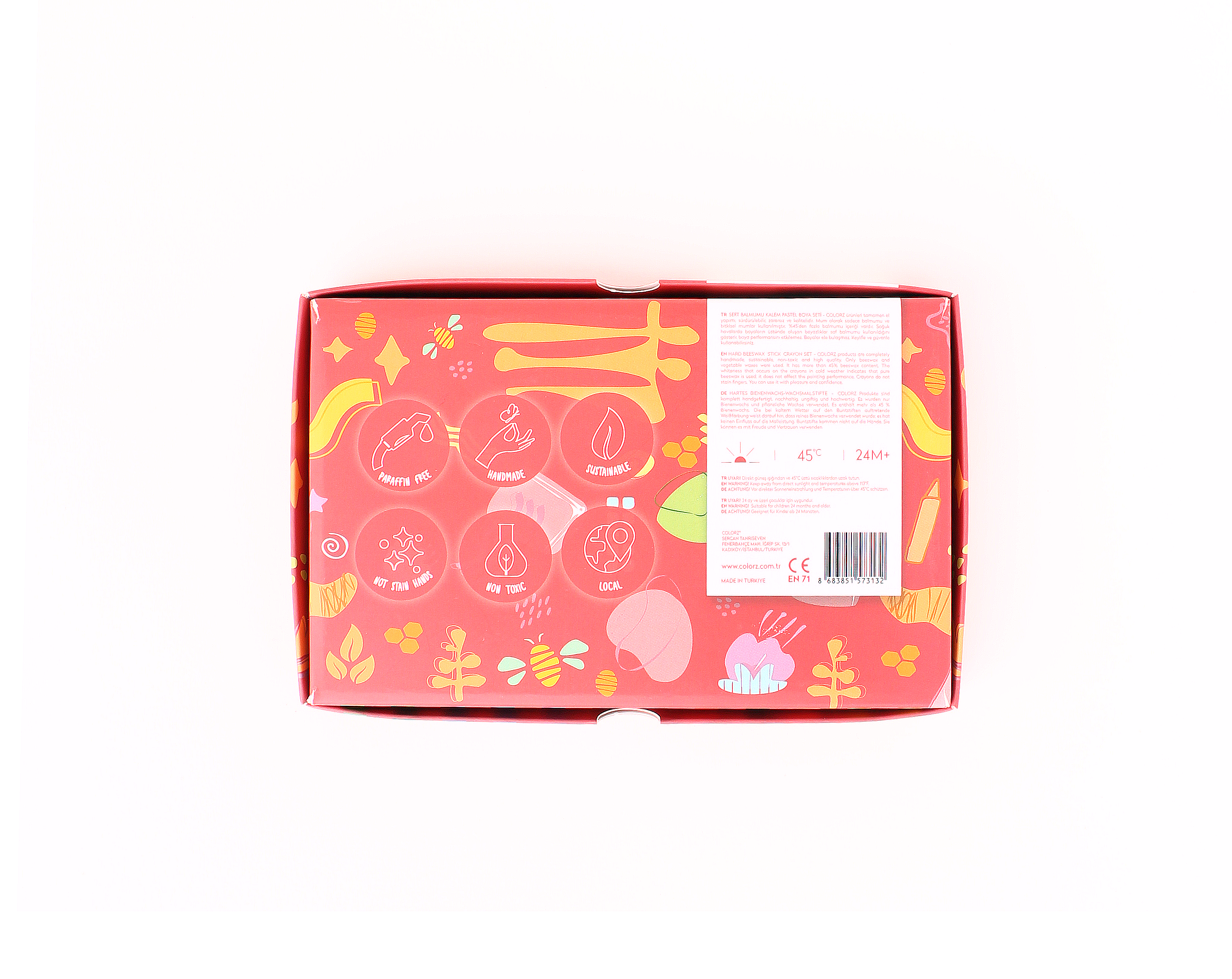 Natural Beeswax Stick Crayons-12 Colours