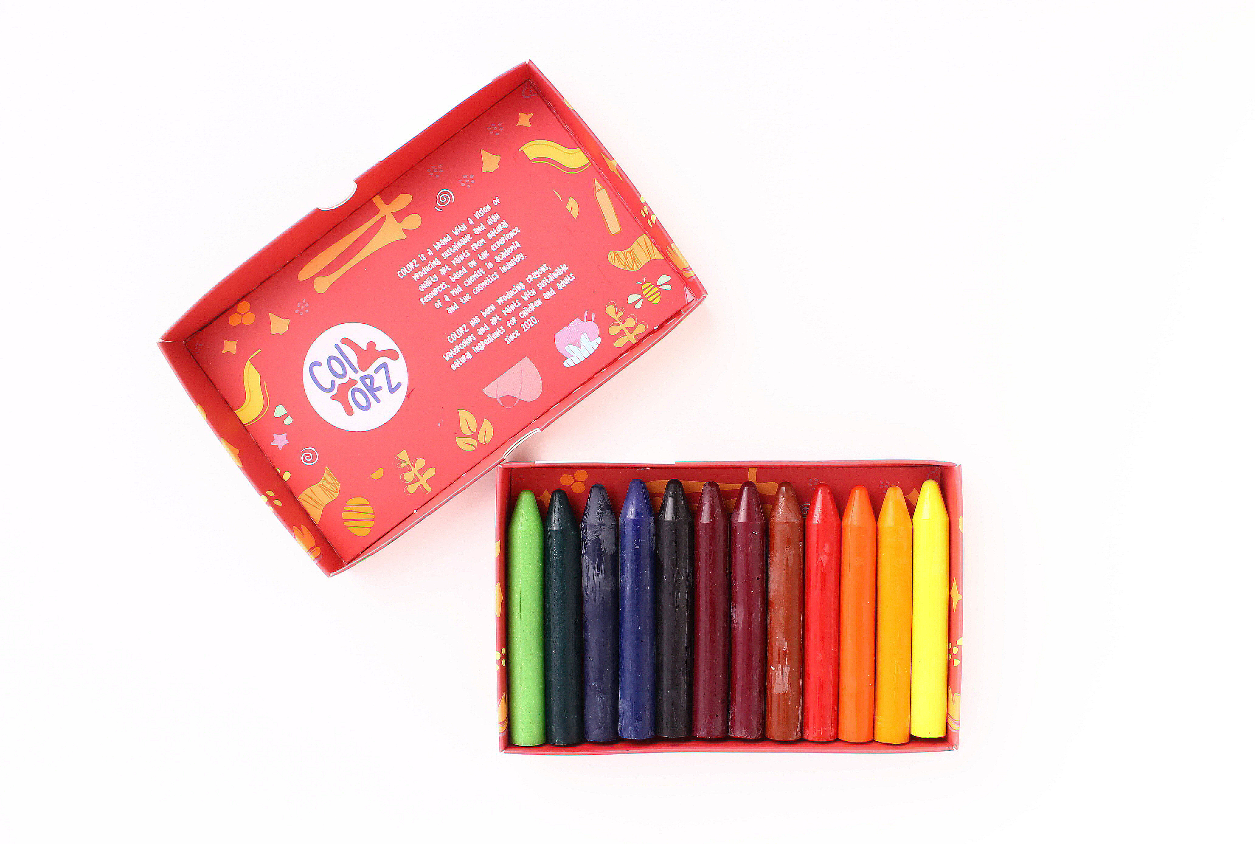 Natural Beeswax Stick Crayons-12 Colours