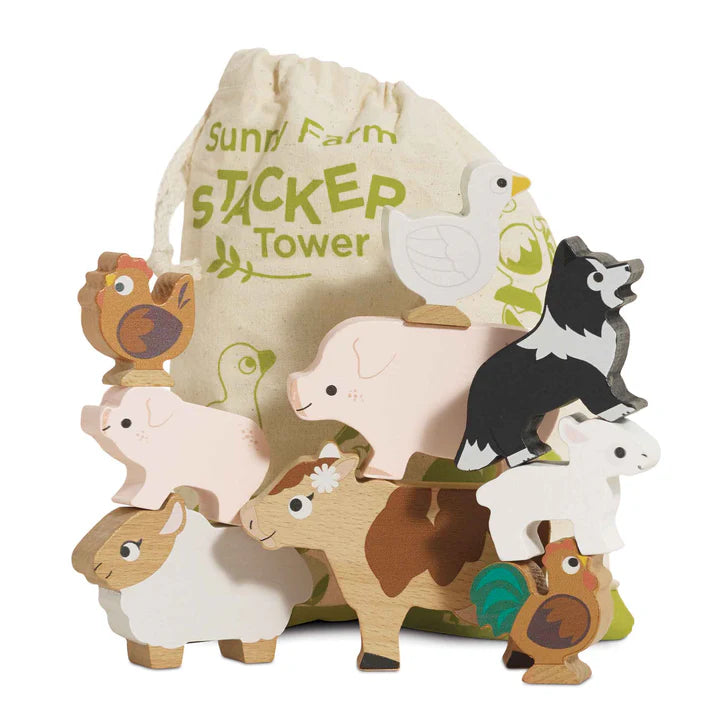 Farmyard Animals Wooden Stacking Toy