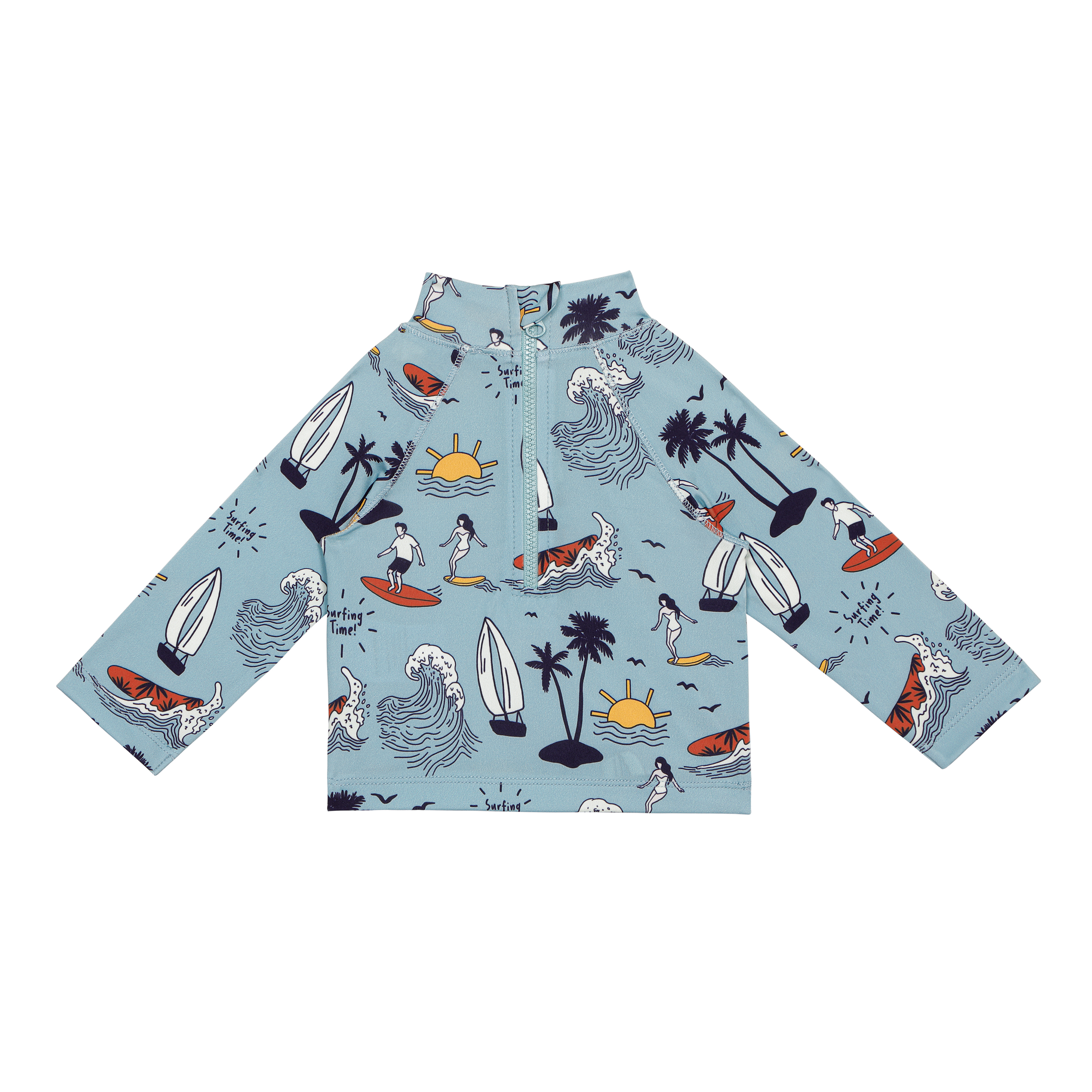 Children's shirt with beach-themed pattern