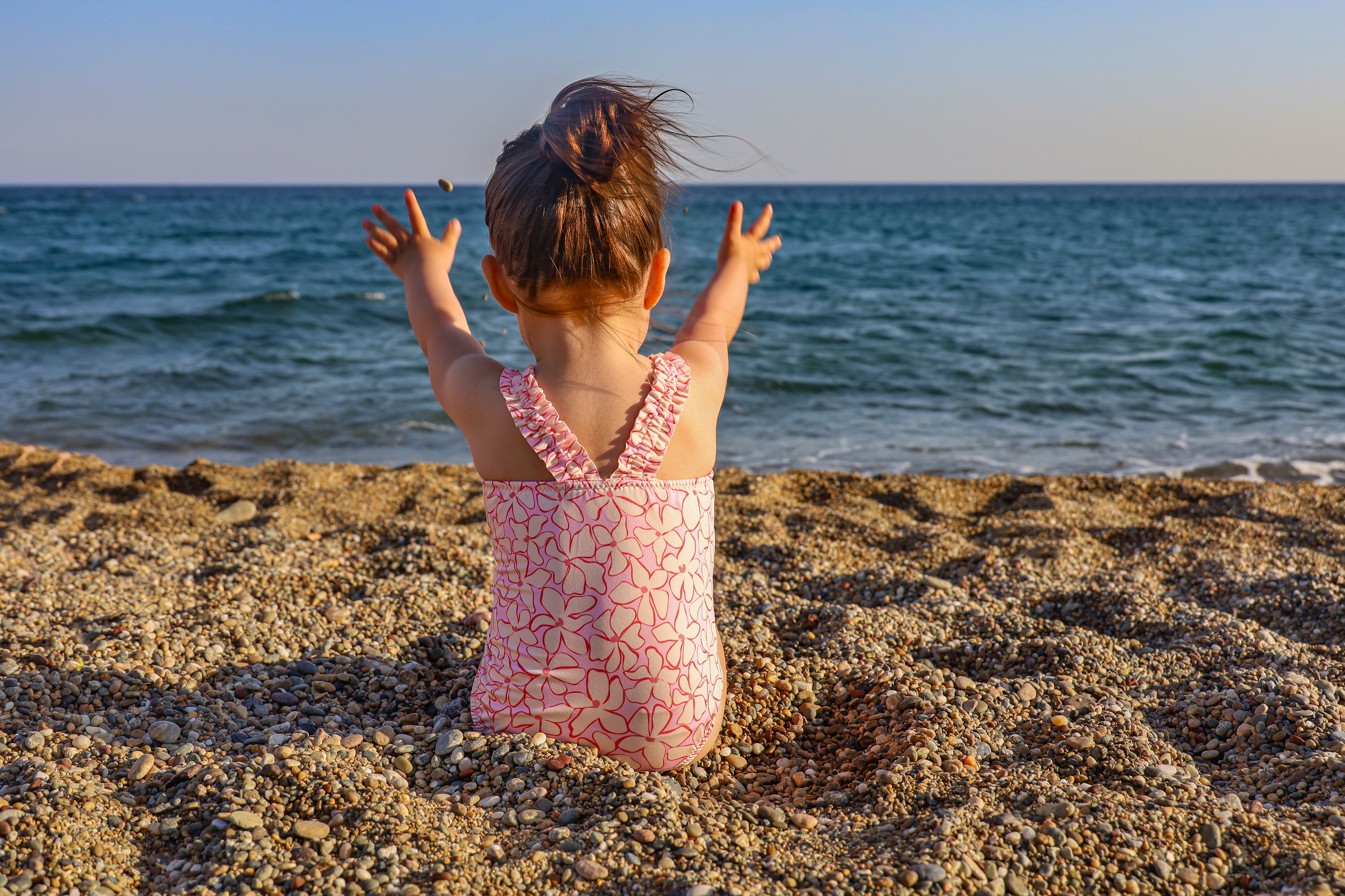 Gesmokt badpak - Lila bloesem