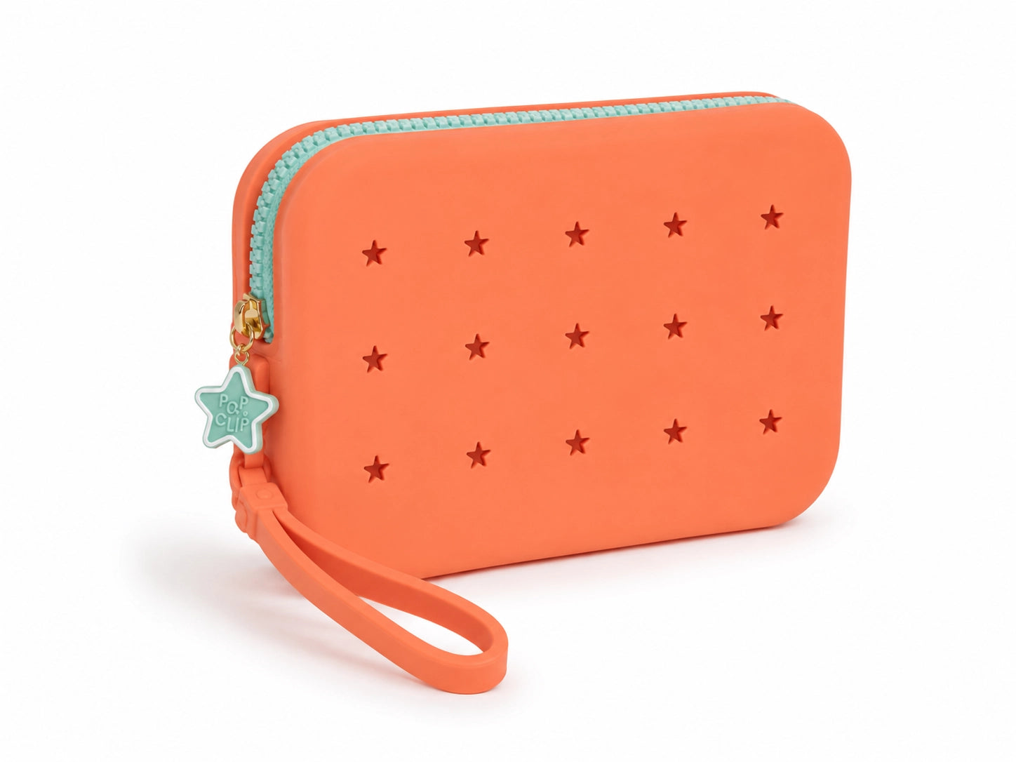 Customizable Pop & Clip Nomad Silicone Pouch- Orange