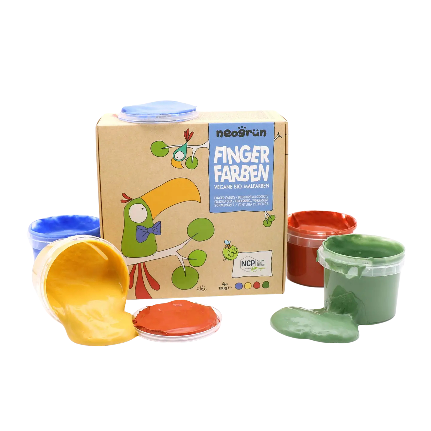Organic Vegan Finger Paints Set of 4 “Aki”