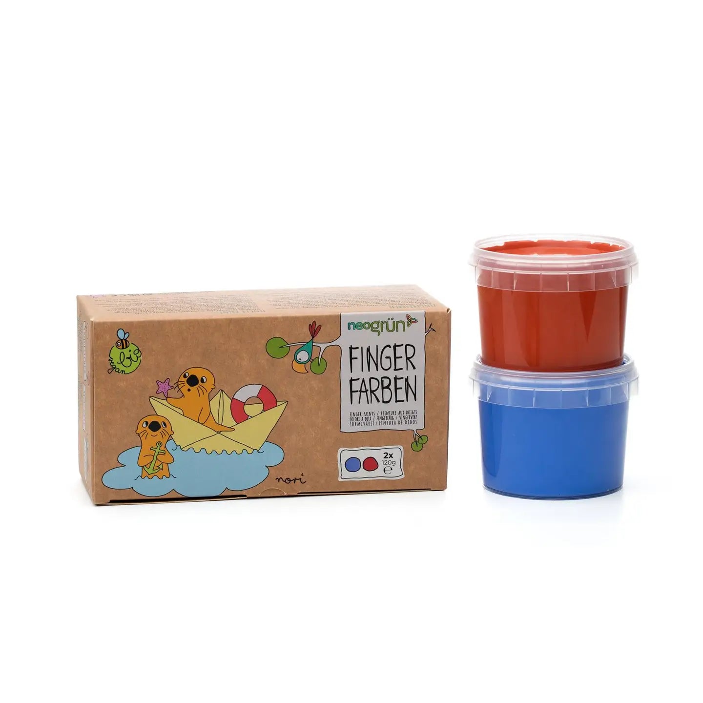 Organic Vegan Finger Paints Set of 2 “Nori” Blue/Red