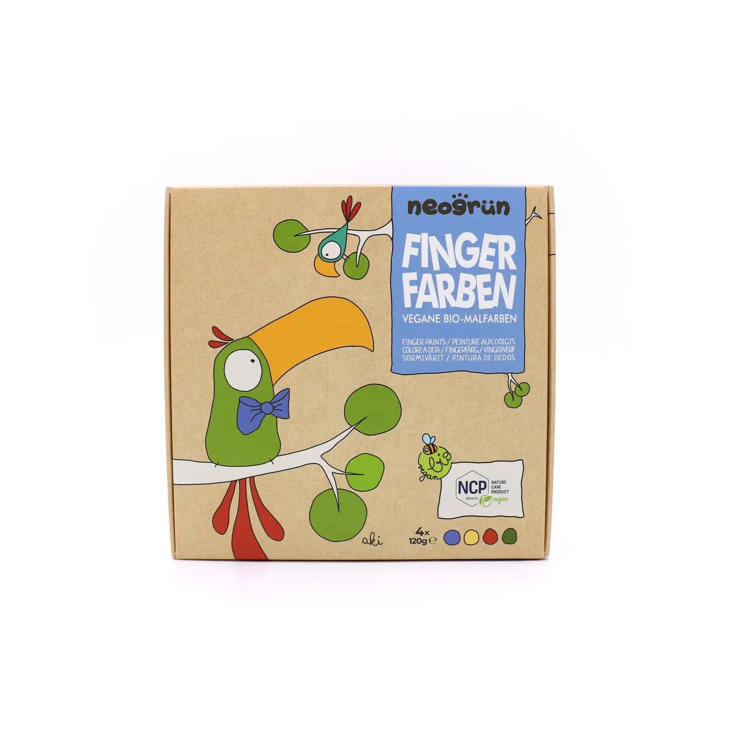 Organic Vegan Finger Paints Set of 4 “Aki”