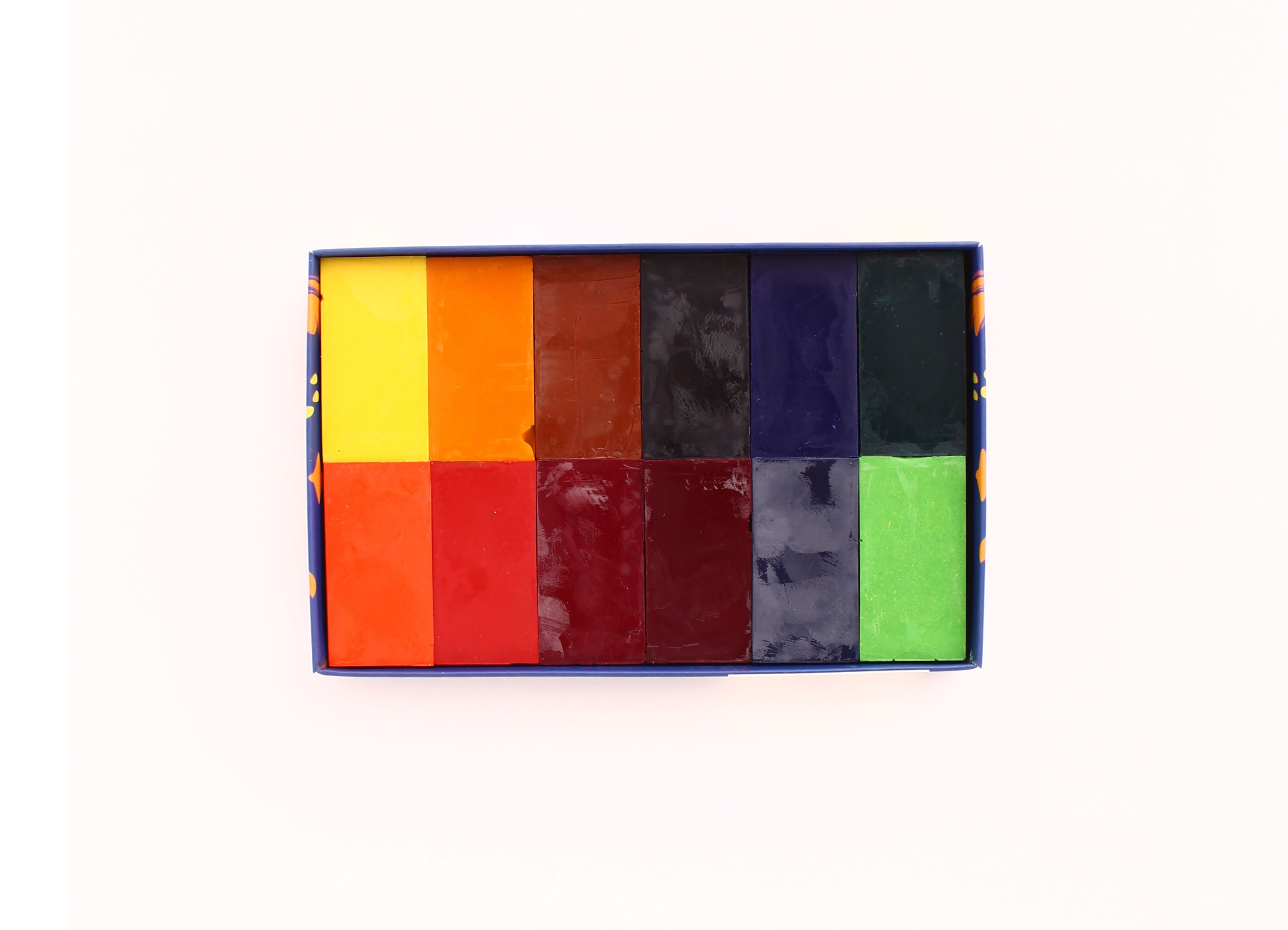 Natural Beeswax Block Crayons- 12 Colours