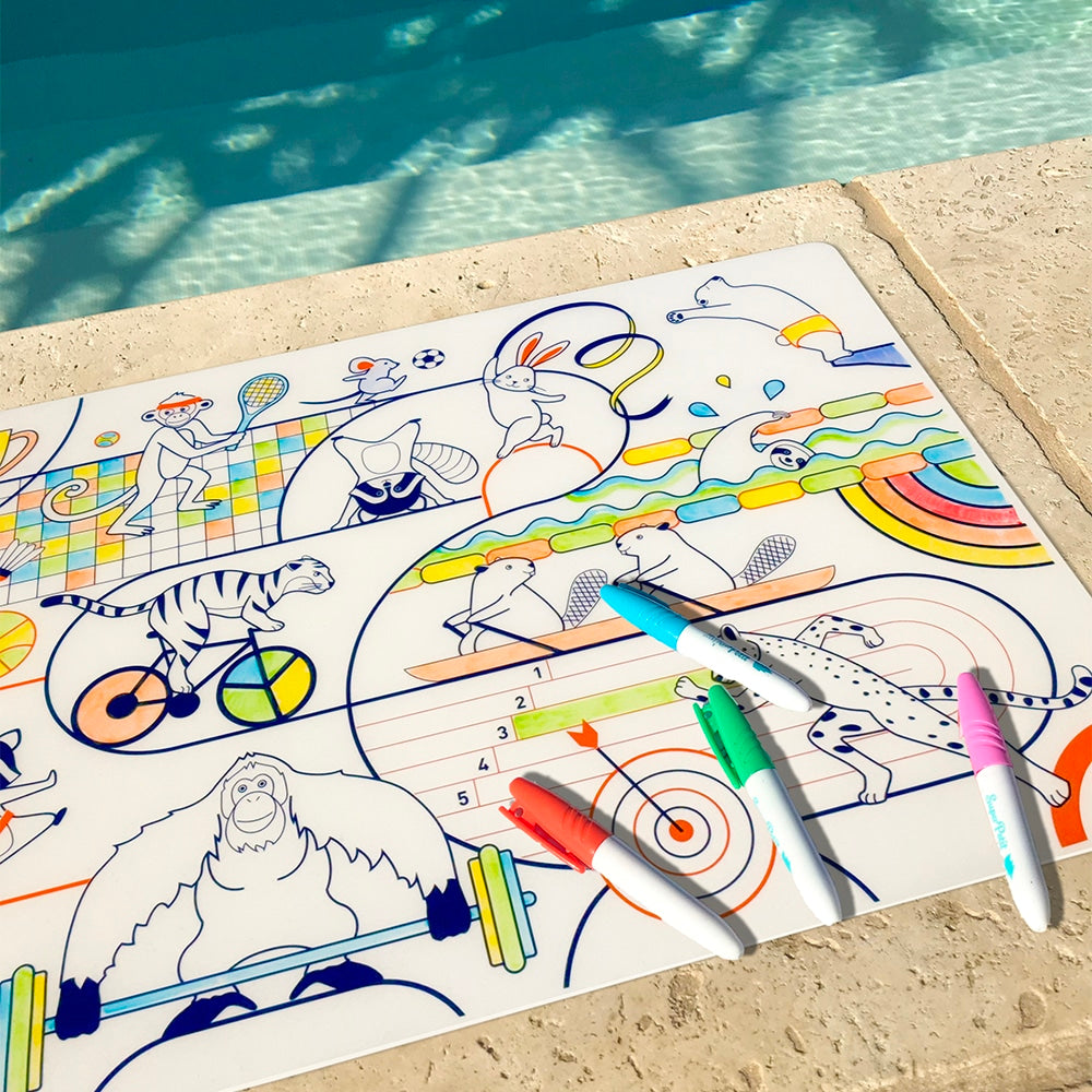 REUSABLE COLOURING MAT: Olympic Sport