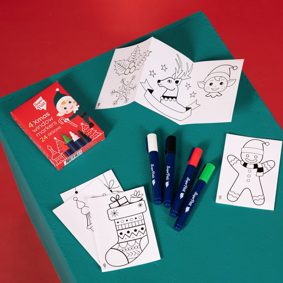 4 WINDOW MARKERS + 24 DESIGNS TO REPRODUCE