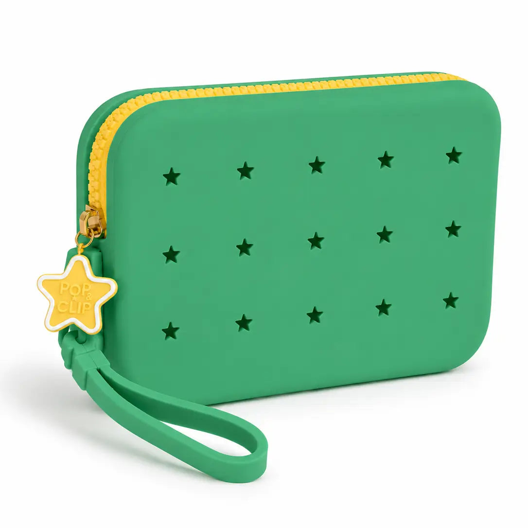 Customizable Pop & Clip Nomad Silicone Pouch- Green