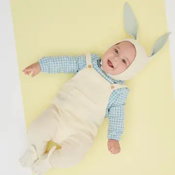 Peach Sparkle Bunny Baby Bonnet