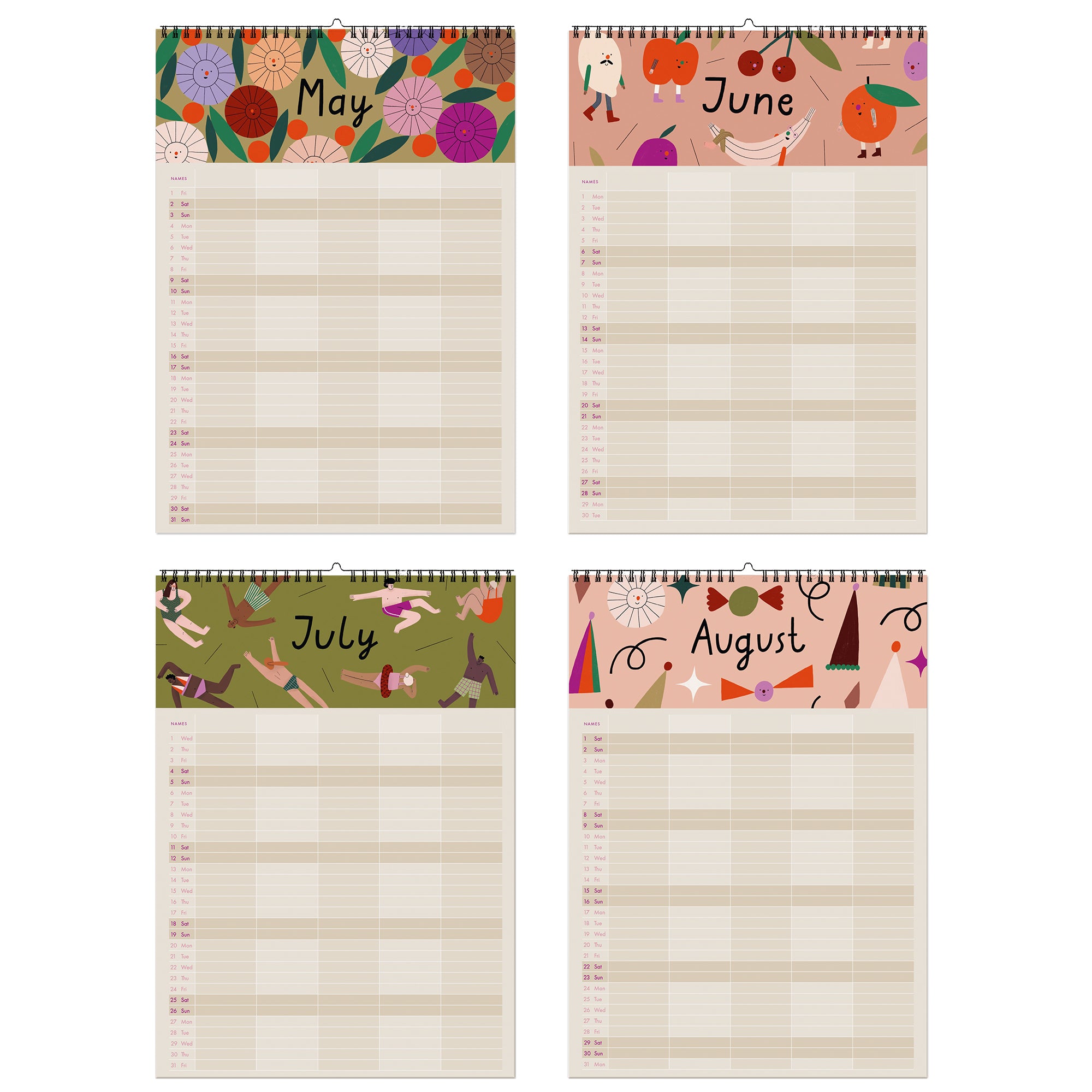 Familiekalender “Pony’s en picknick” 2026 incl. poster + 88 stickers