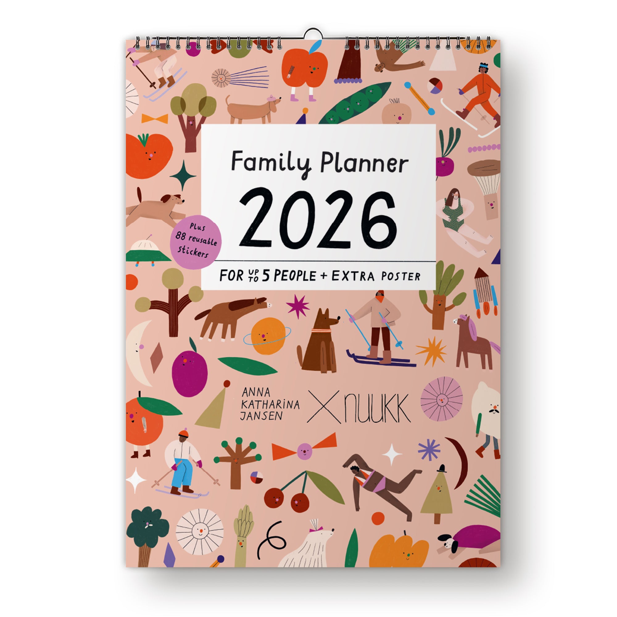 Family calendar “Ponies and picnic” 2026 incl. Poster + 88 Stickers