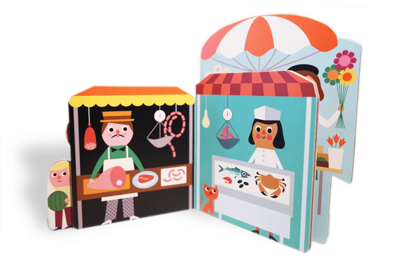 Kartonnen prentenboek voor baby's AU MARCHE