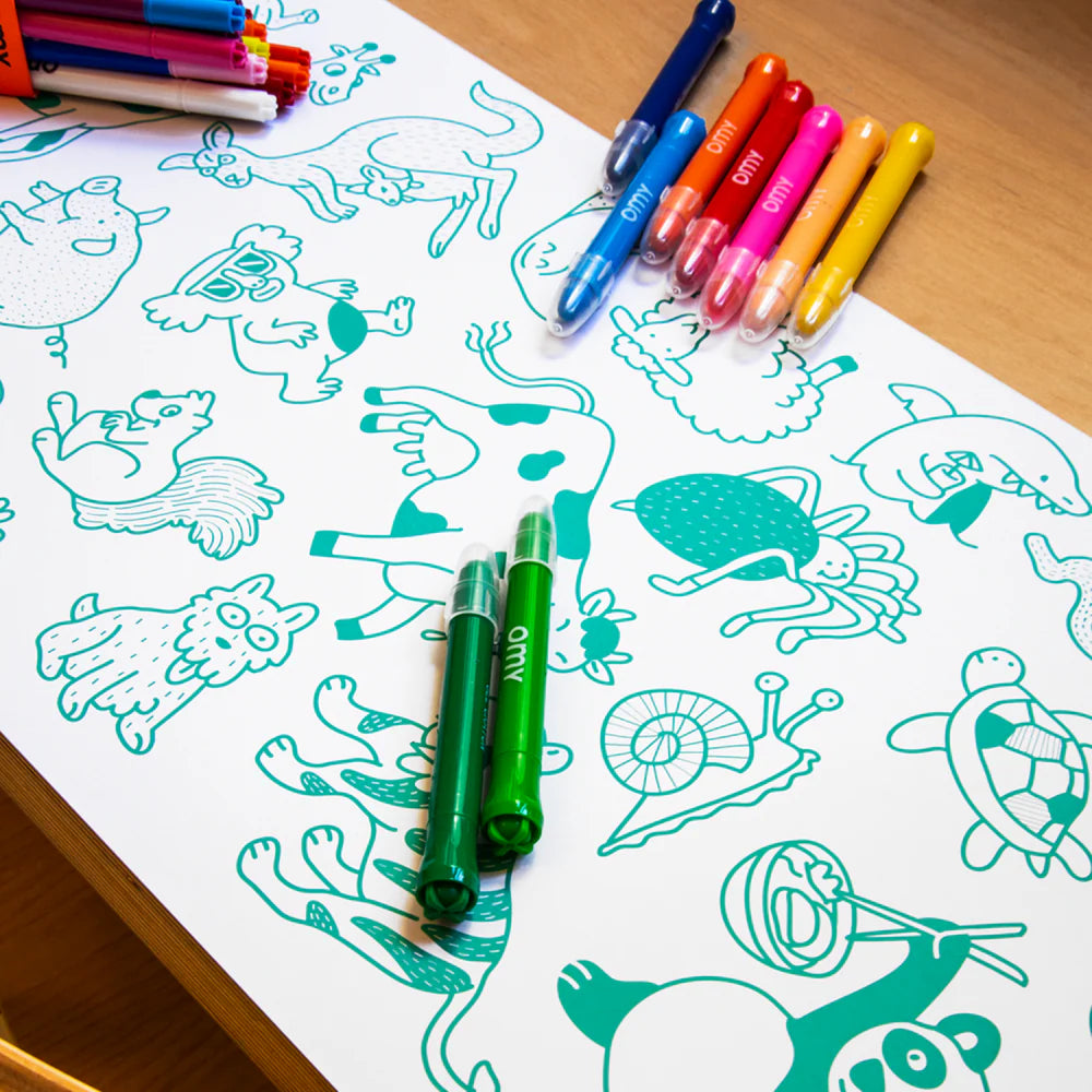 5 METERS TO UNROLL COLORING PAGE - Dinos
