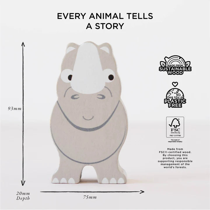 Houten stapelspeelgoed met Afrikaanse dieren