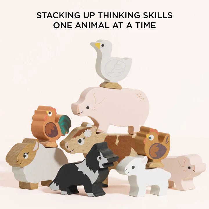 Farmyard Animals Wooden Stacking Toy