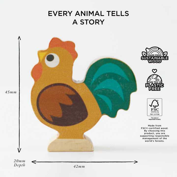 Houten stapelspeelgoed met boerderijdieren
