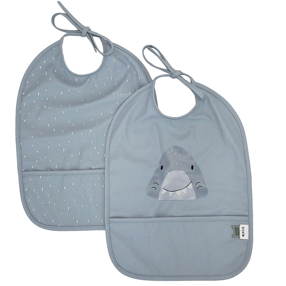Waterproof bib 2-pack - Mr. Shark