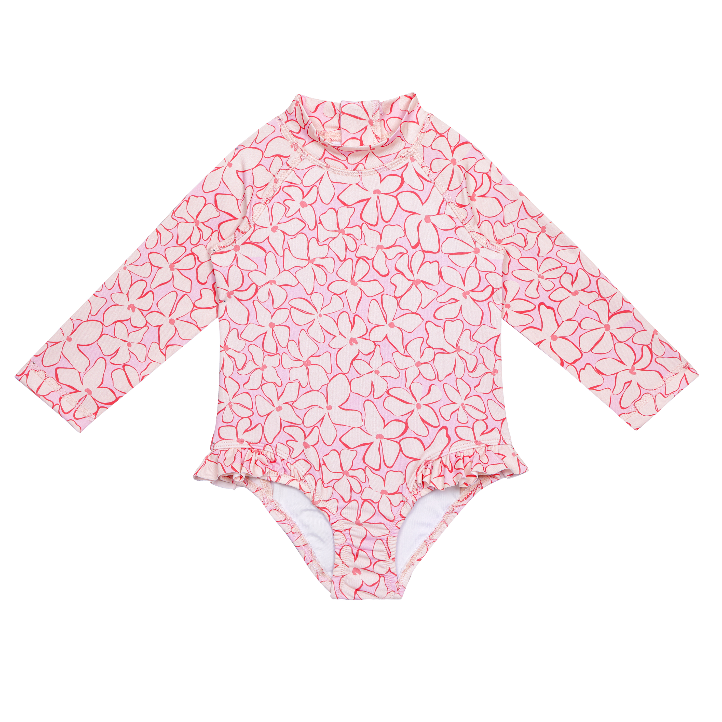 Long Sleeve Swimsuit-Lilac Blossom