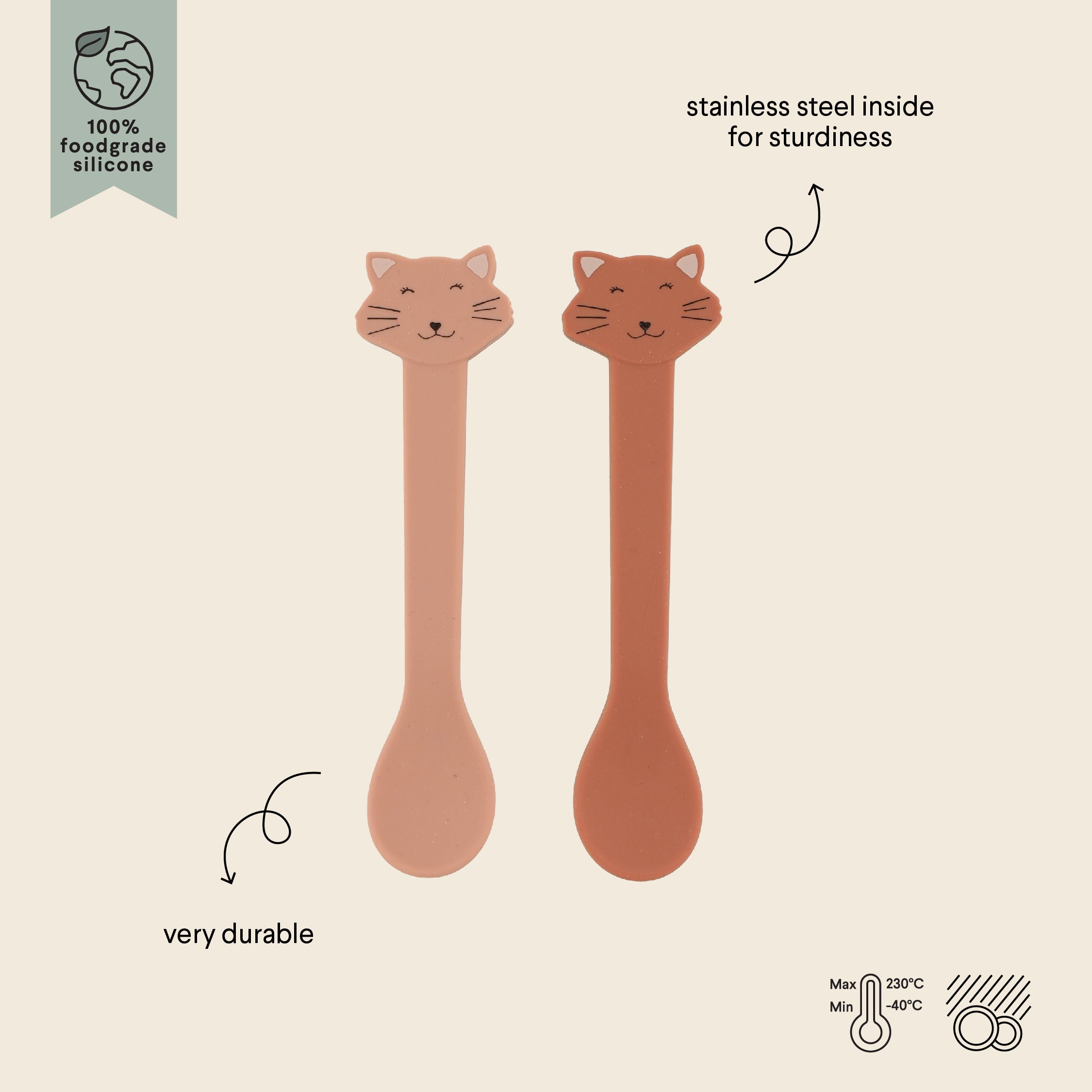 Silicone spoon 2-pack - Mrs. Cat