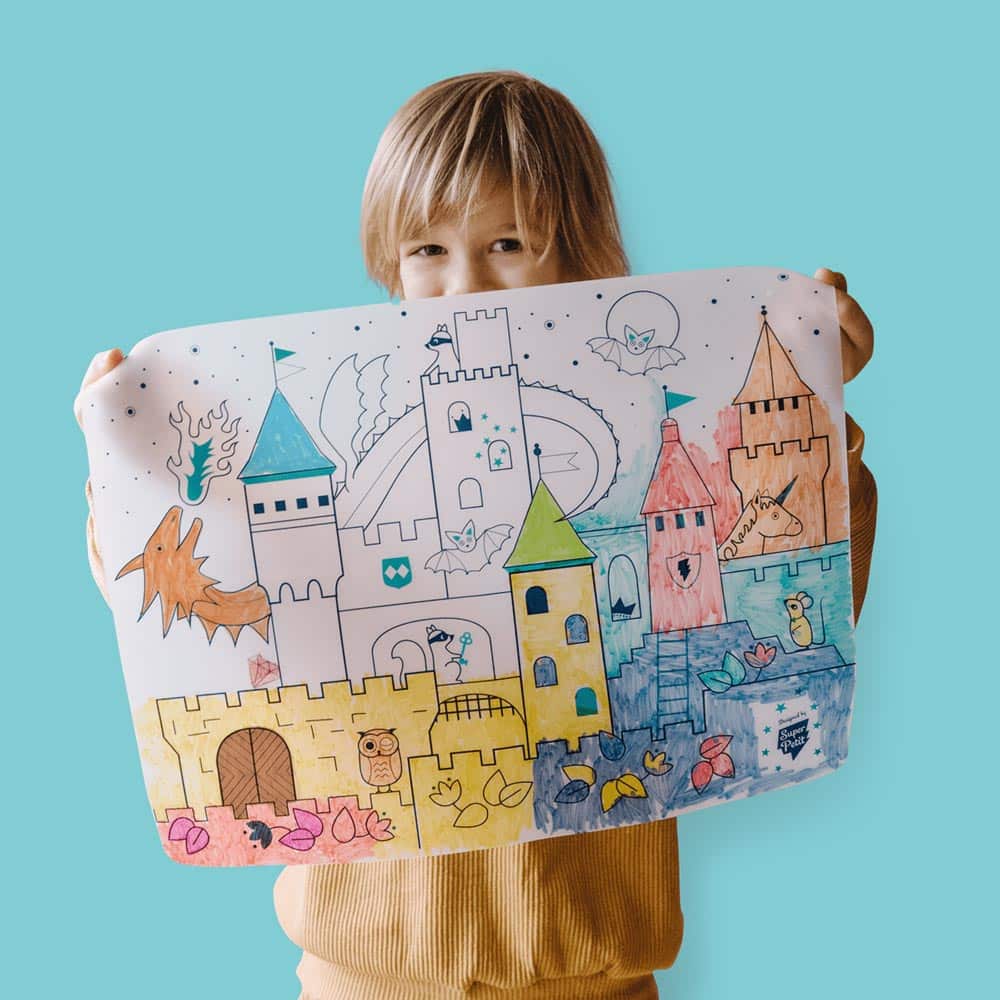 REUSABLE COLOURING MAT: MEDIEVAL CASTLE