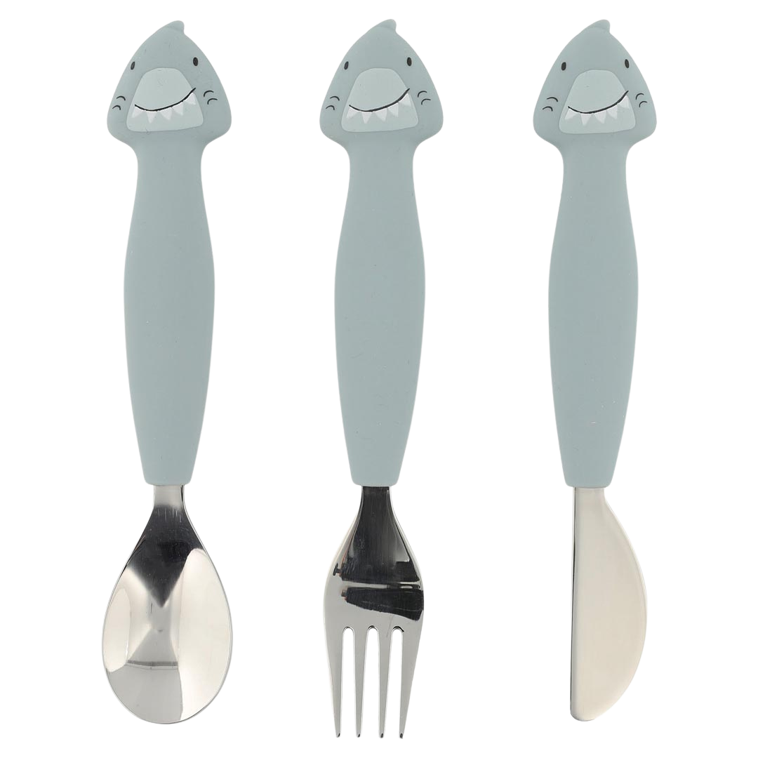 Silicone cutlery set 3-pack - Mr. Shark