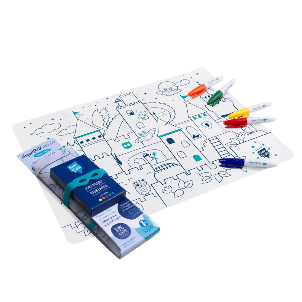 REUSABLE COLOURING MAT: MEDIEVAL CASTLE