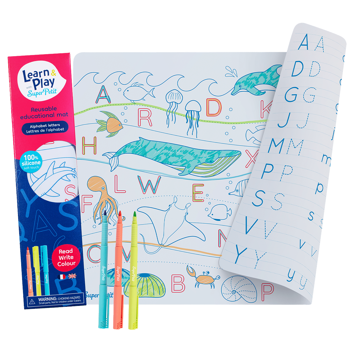REUSABLE EDUCATIONAL MAT: The letters of the ALPHABET