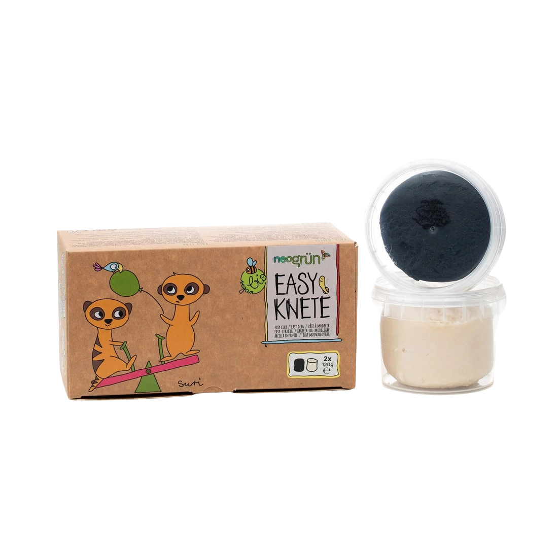 Biologisch Vegan Easy Dough Set van 2 "Suri" Zwart/Wit