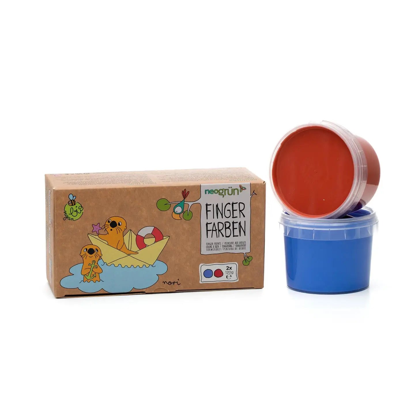 Organic Vegan Finger Paints Set of 2 “Nori” Blue/Red