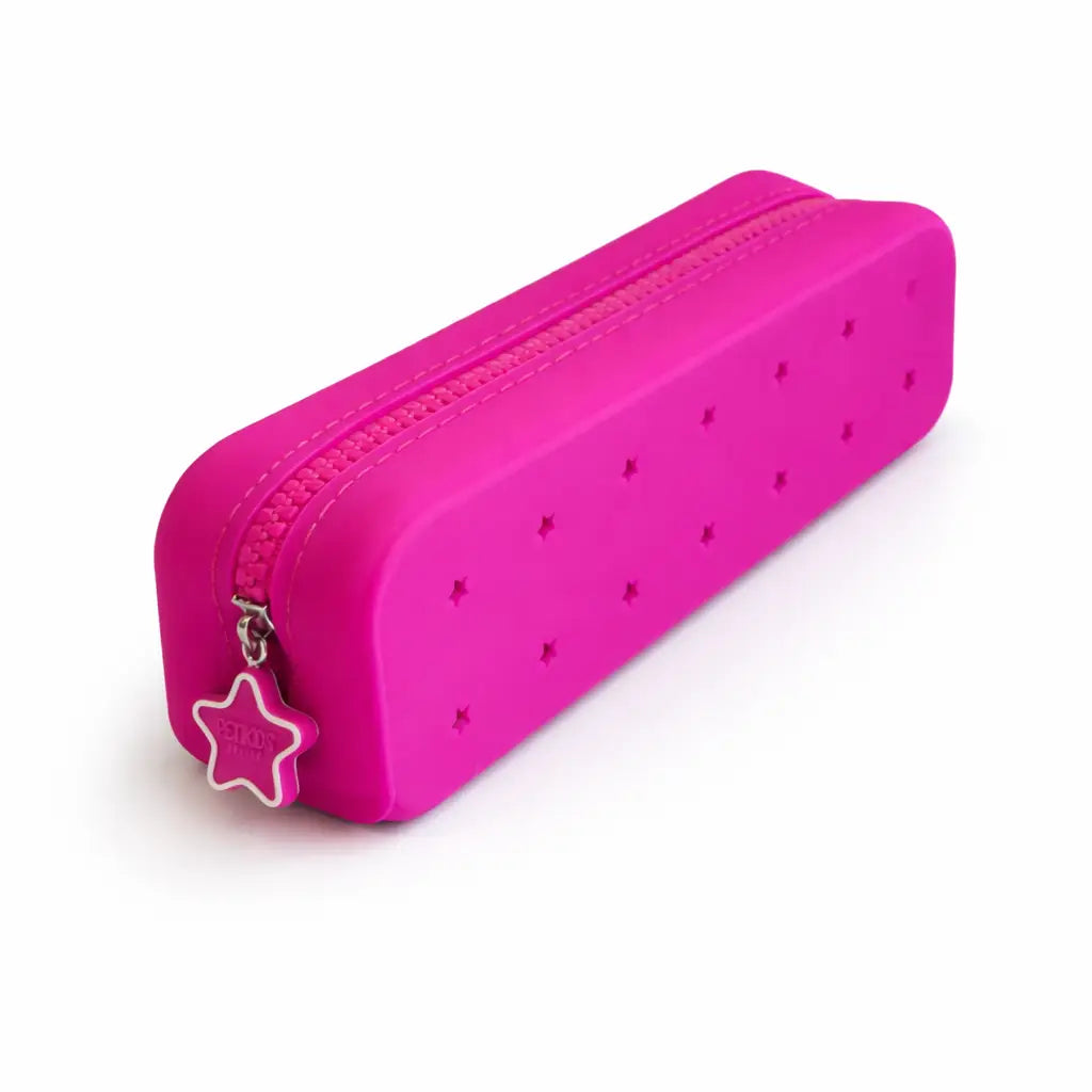 Perforated Pop & Clip School Pencil Case- Raspberry