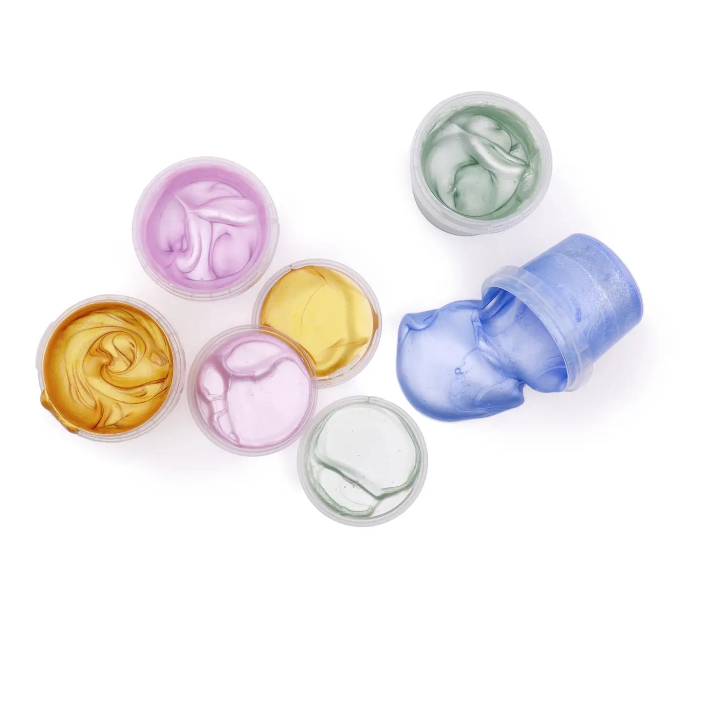 Lot de 4 peintures pour doigts en cristal « Mika » - Couleurs organiques scintillantes