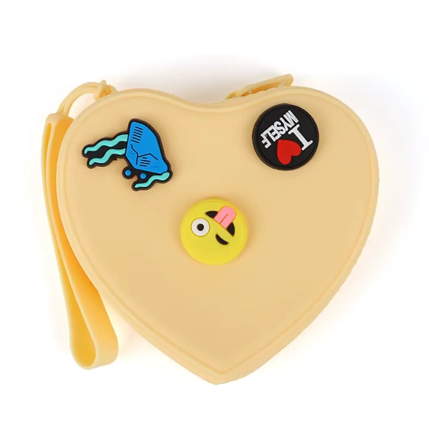 Perforated Pop & Clip Pouches - Heart Shape Yellow