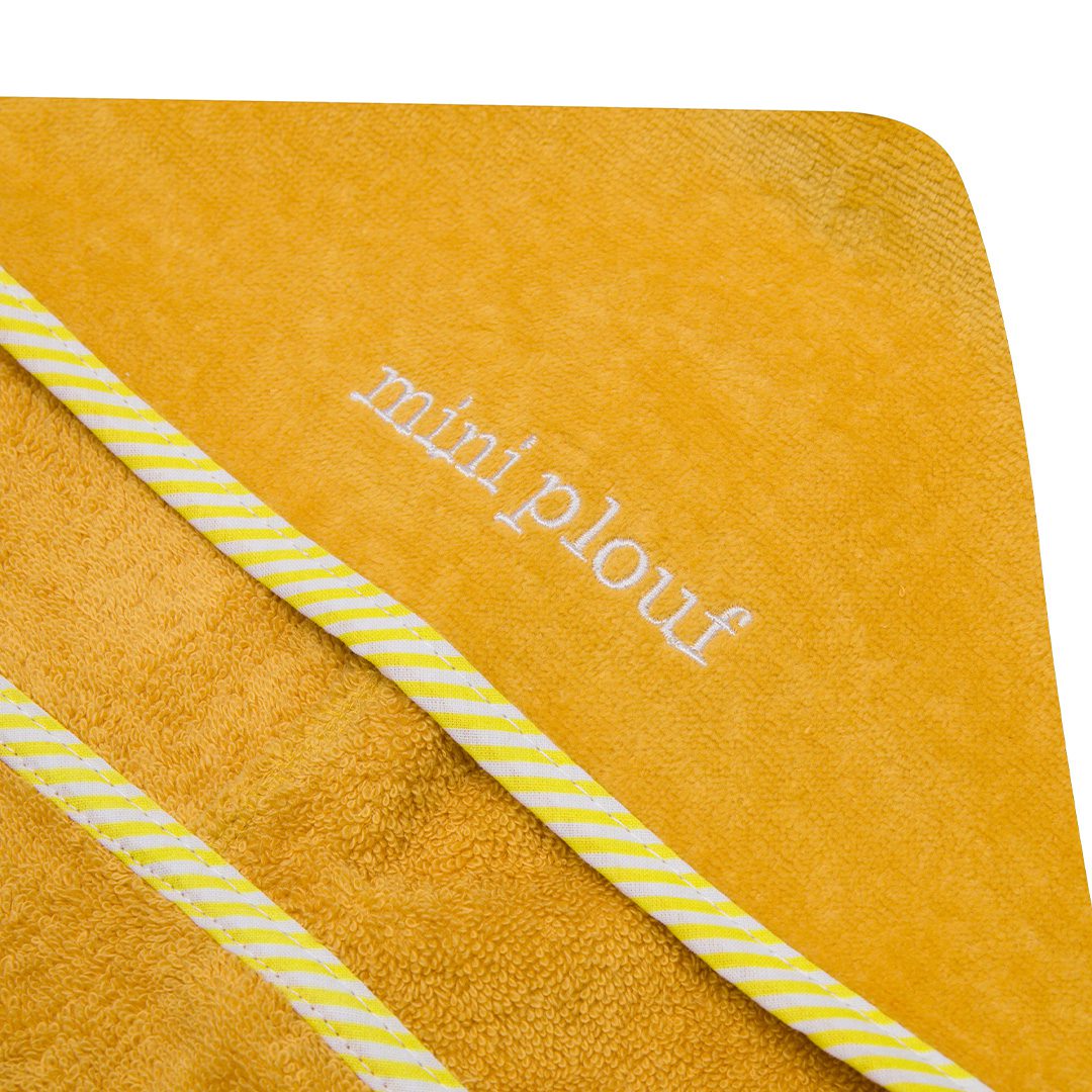 Serviette à capuche Mini Plouf (Safran)