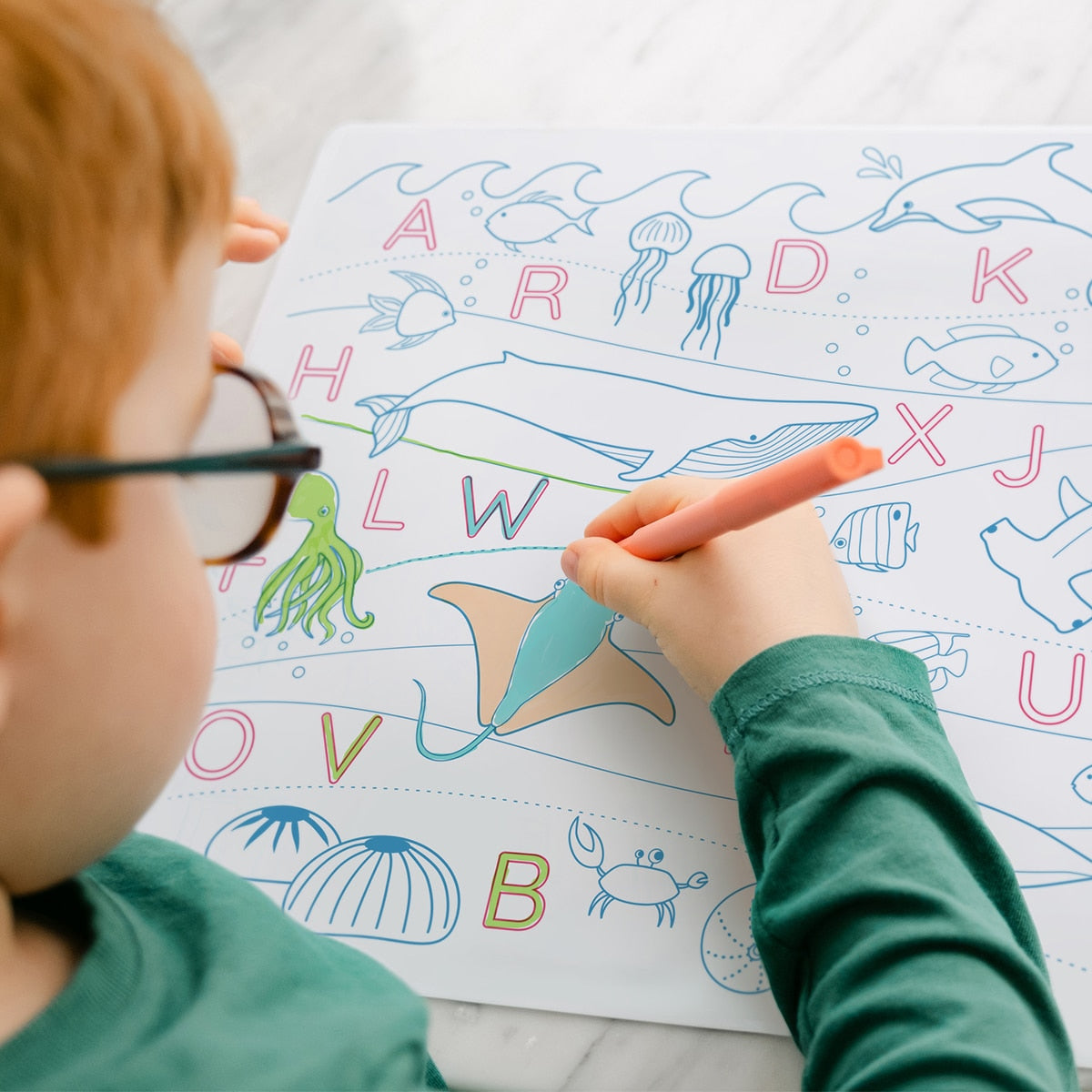 REUSABLE EDUCATIONAL MAT: The letters of the ALPHABET
