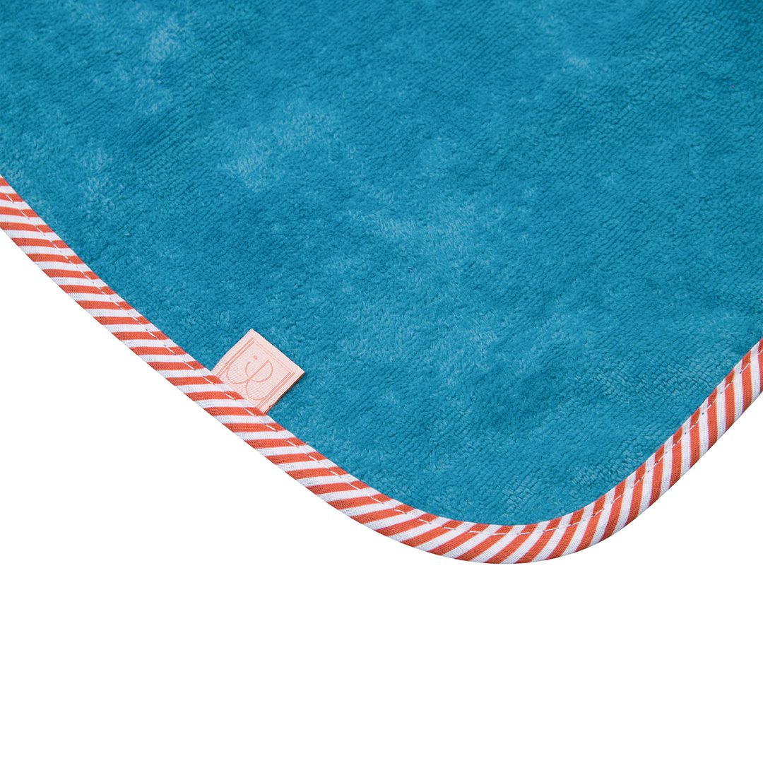 Serviette à capuche Mini Plouf (Bleu)