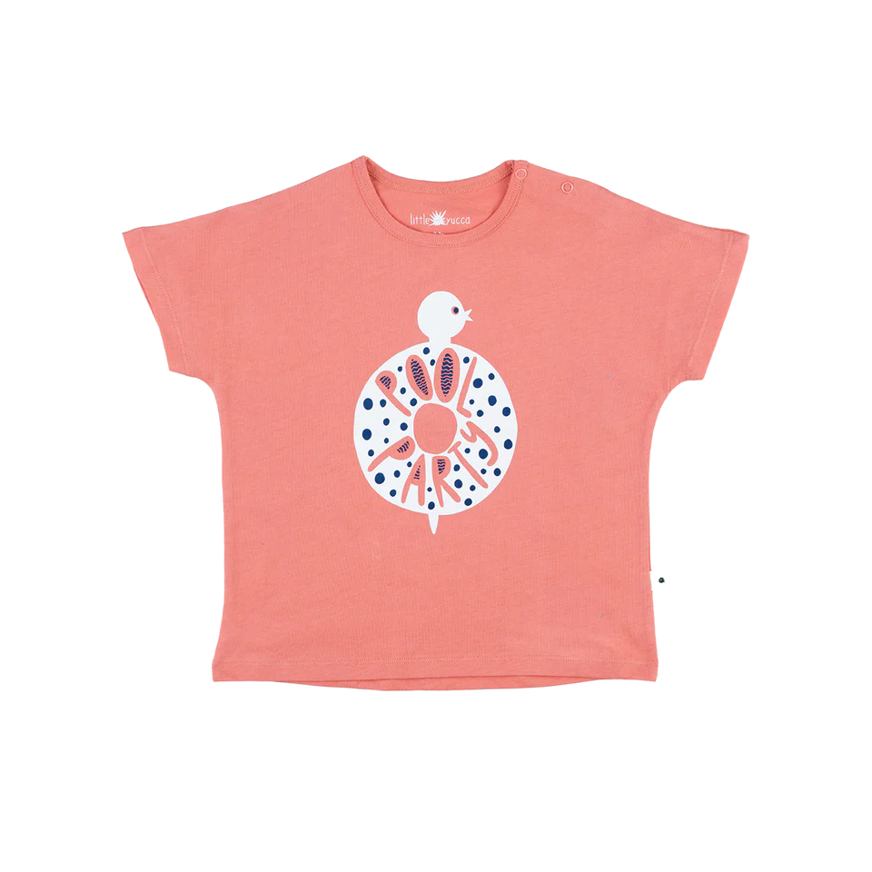 T-shirt de fête rose terre cuite