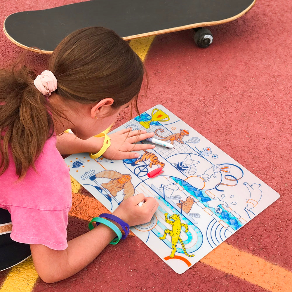 REUSABLE COLOURING MAT: Olympic Sport