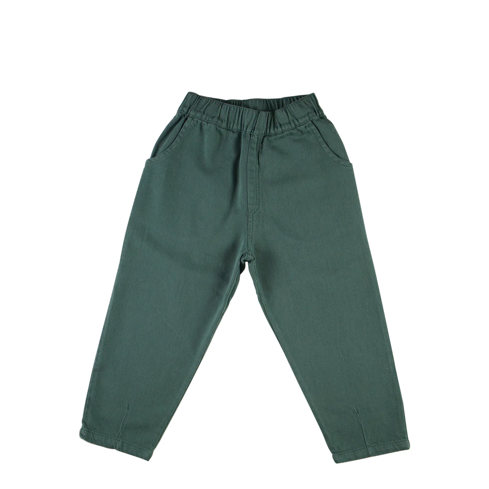 Pantalon ample en toile - Vert foncé