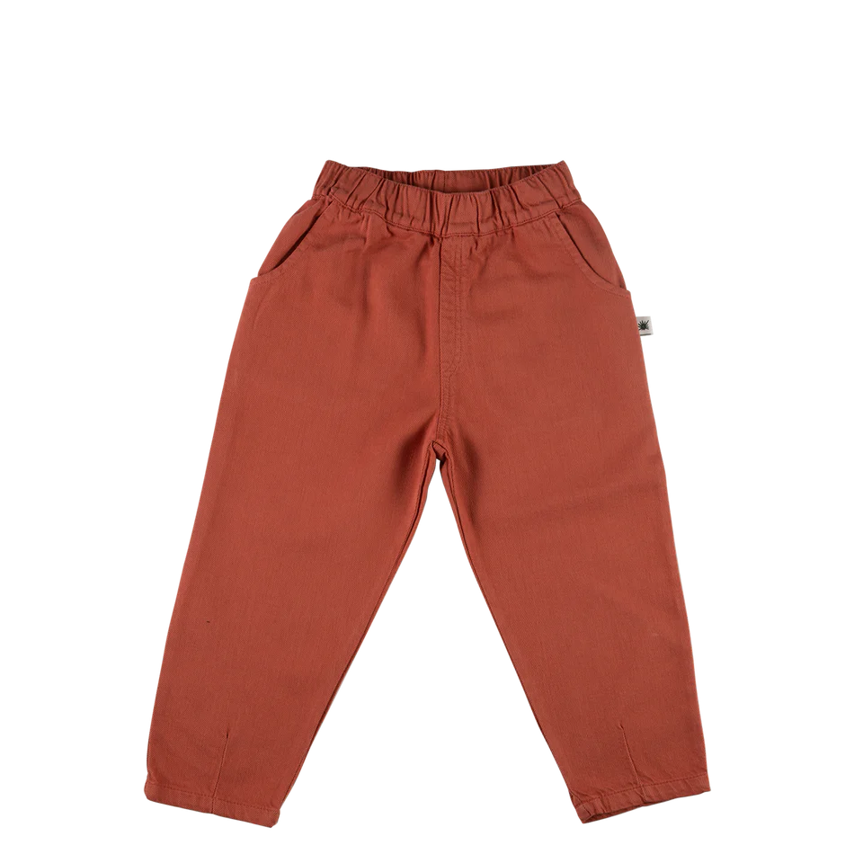 Pantalon ample en toile - Terracotta