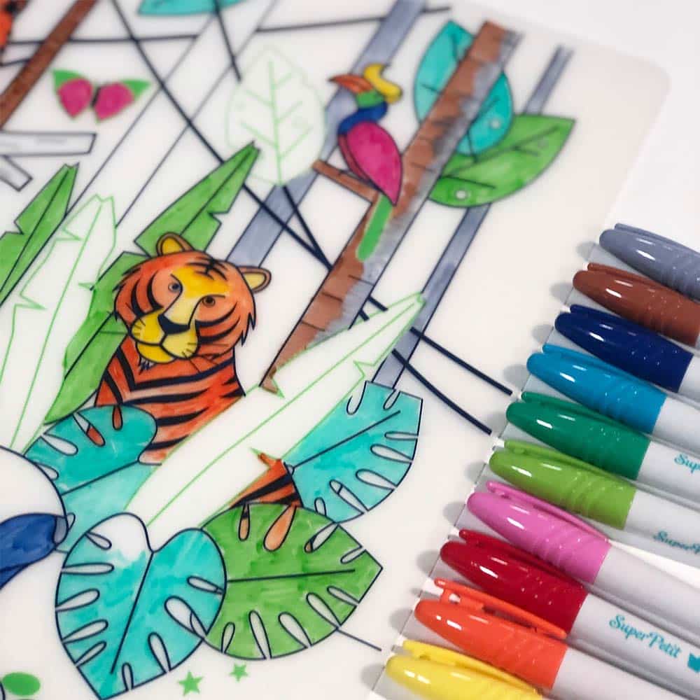 REUSABLE COLOURING MAT: JUNGLE